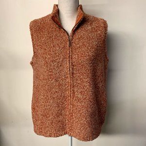 Christopher & Banks Burnt Orange Teddy Fur Vest